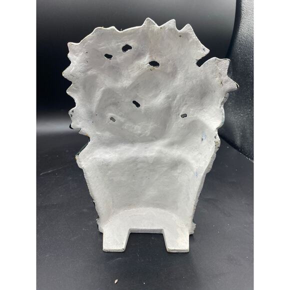 Vintage Cast Iron Ivy Gardener Plant Doorstop Garden Planter approx 9” decor - Picture 4 of 4